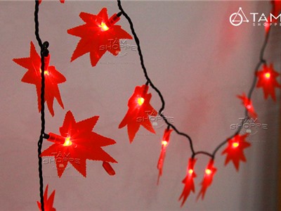 Dây đèn led trang trí Lá phong đỏ